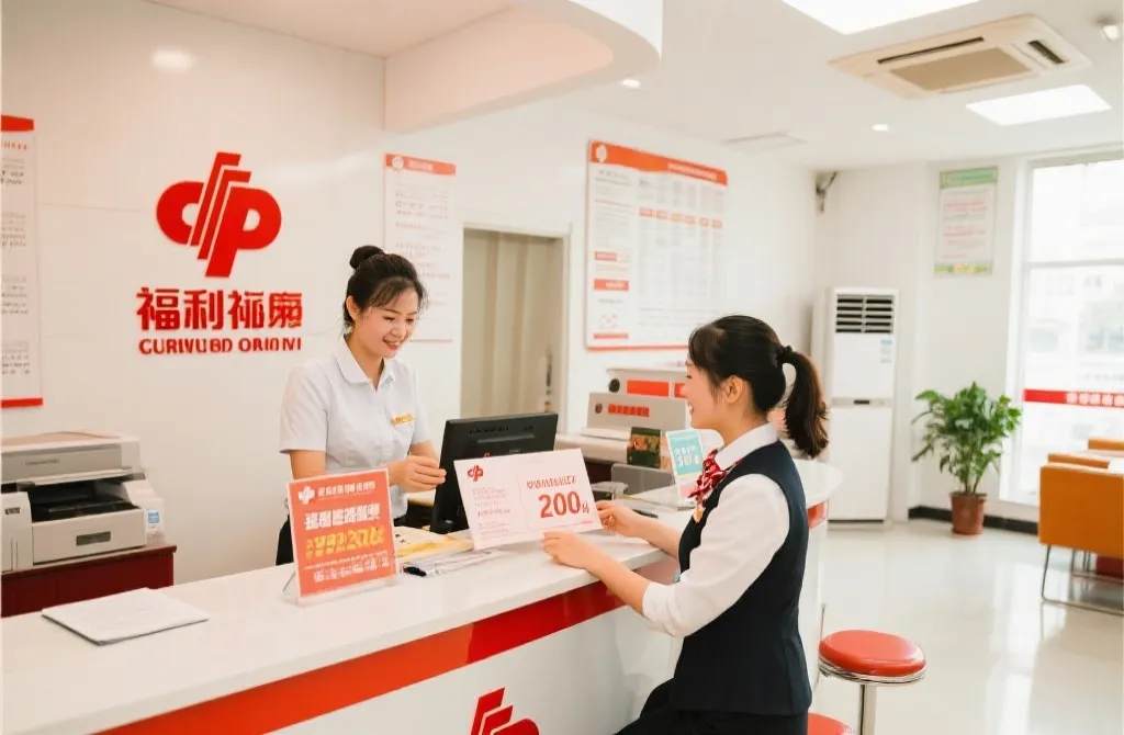 福利彩票兑奖窗口，工作人员耐心服务